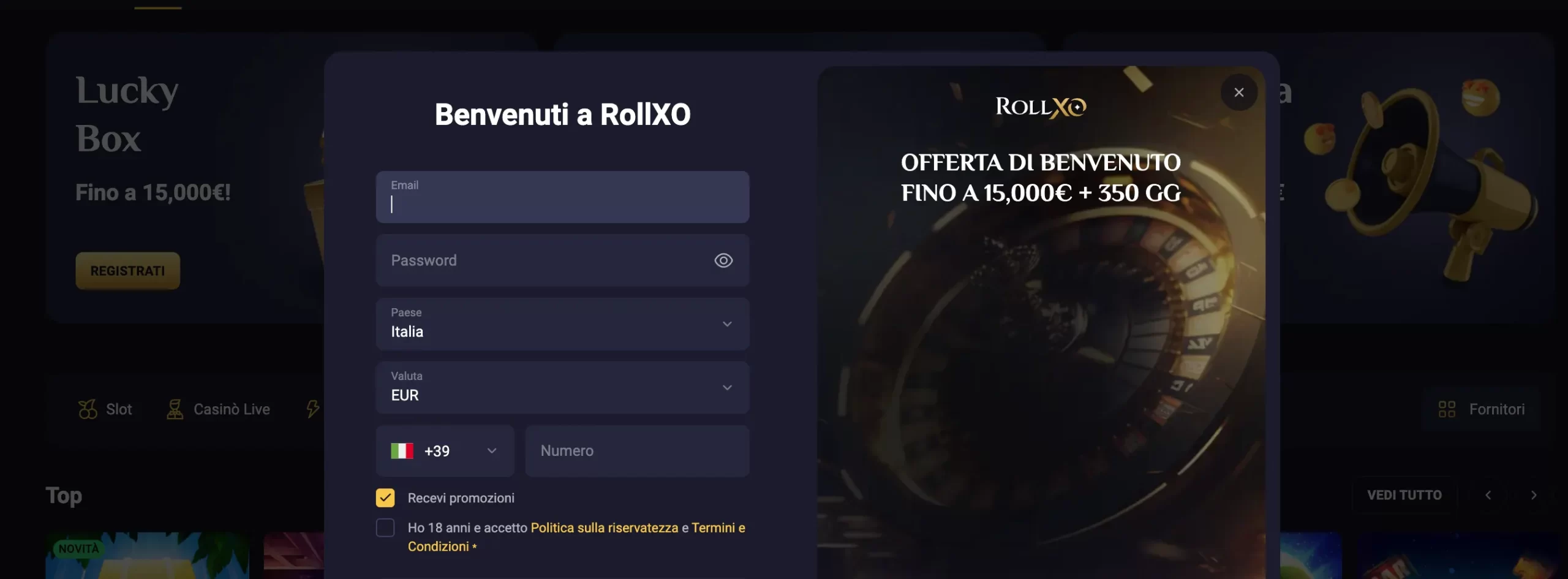 RollXO Casino login